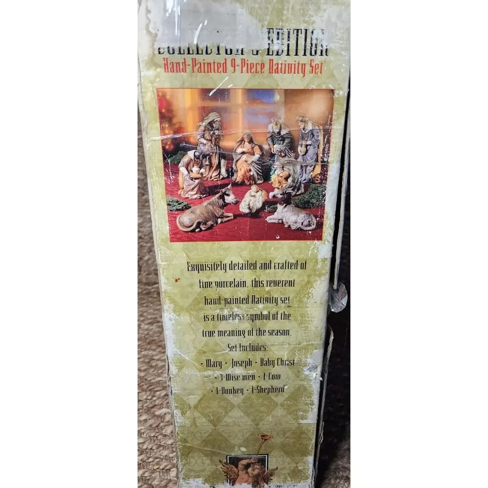 Grandeur Noel Collectors Edition Hand Painted 9 Porcelain Christmas Nativity Set